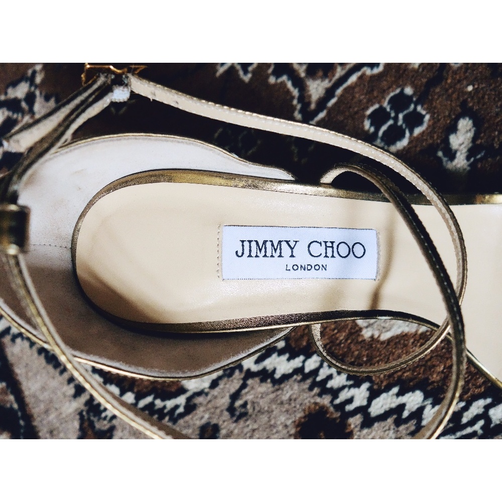 Jimmy Choo Gold Strappy Sandals sz 41 - NWD - Picture 4 of 8